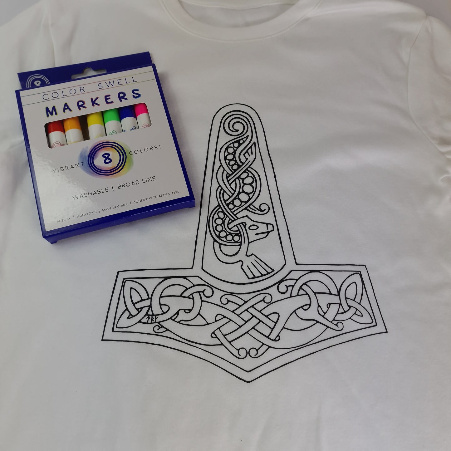 Kid's Colour In Again And Again T-shirt - Mjolnir Design
