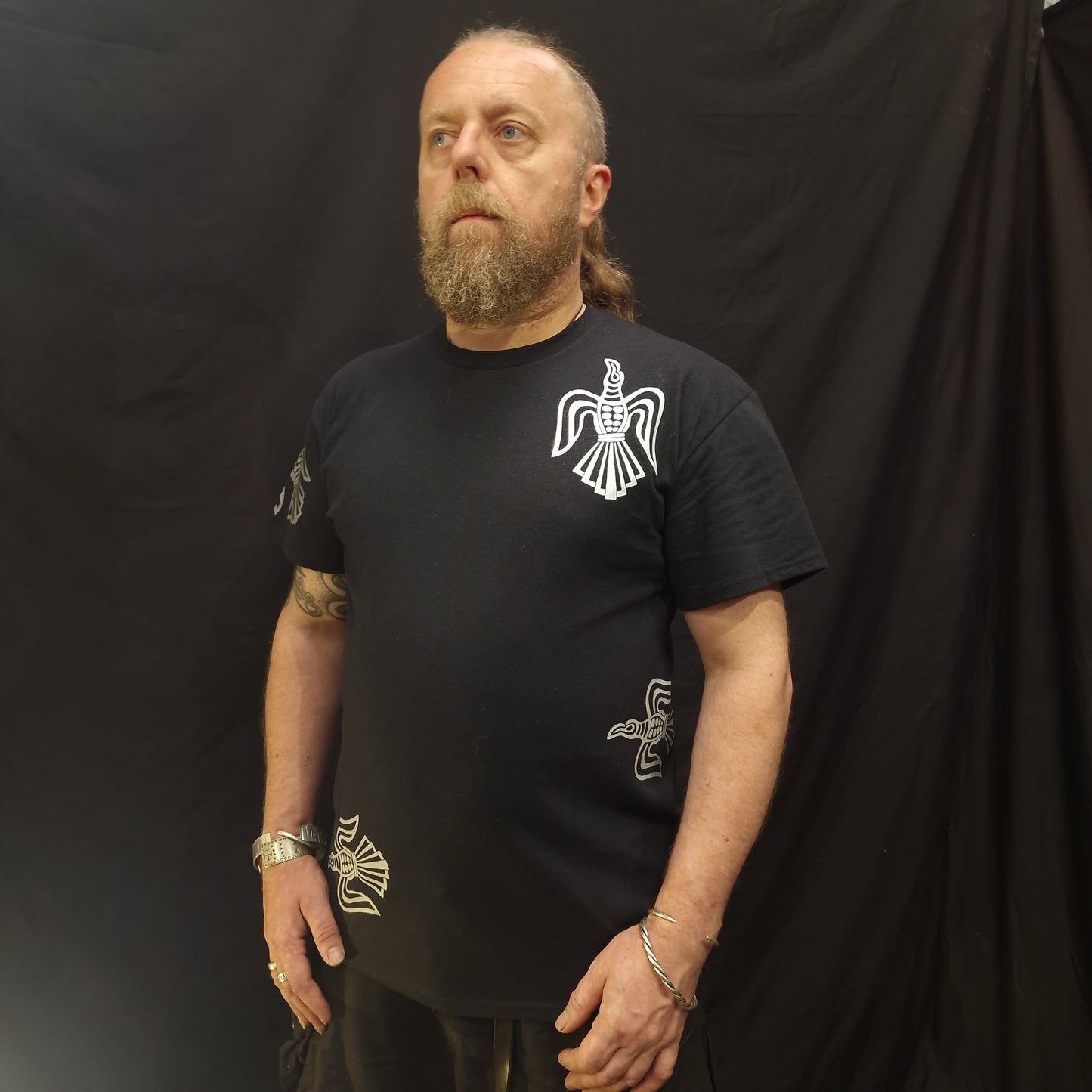 Flock of Ravens T-shirt - Grey and White Design