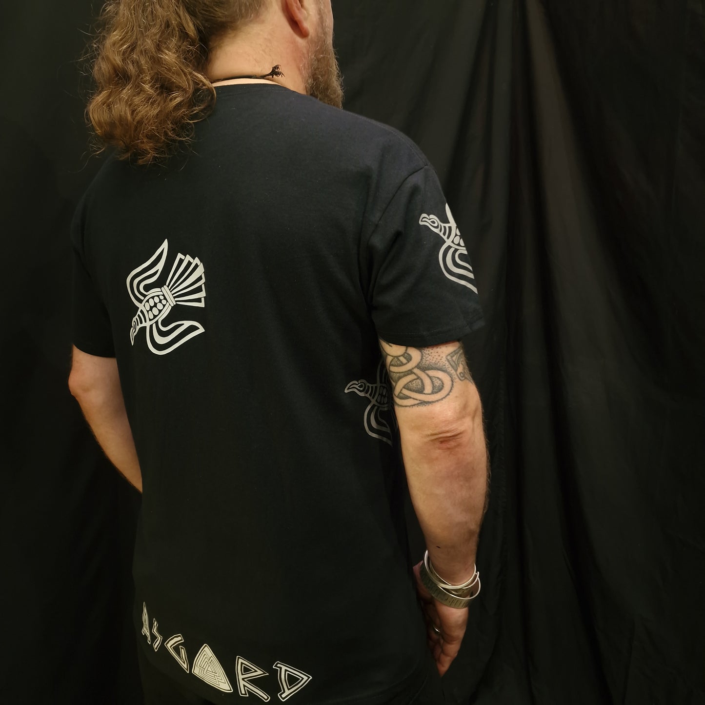 Flock of Ravens T-shirt - Grey and White Design