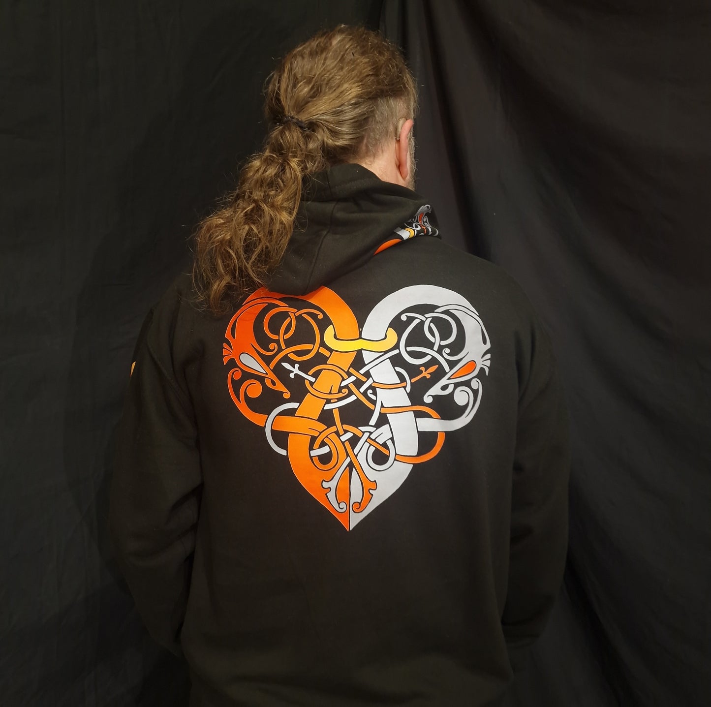 CLEARANCE Viking Heart Hoodie - Red & Grey