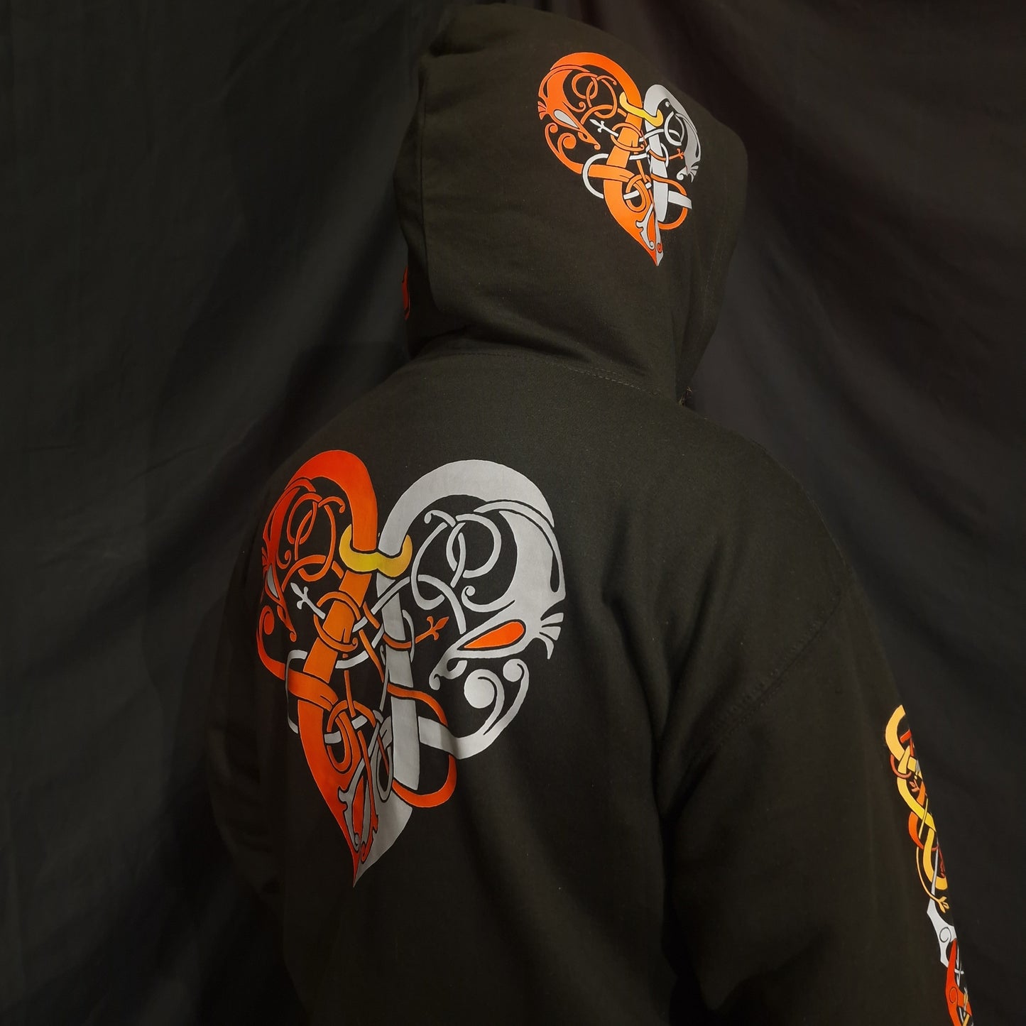 CLEARANCE Viking Heart Hoodie - Red & Grey