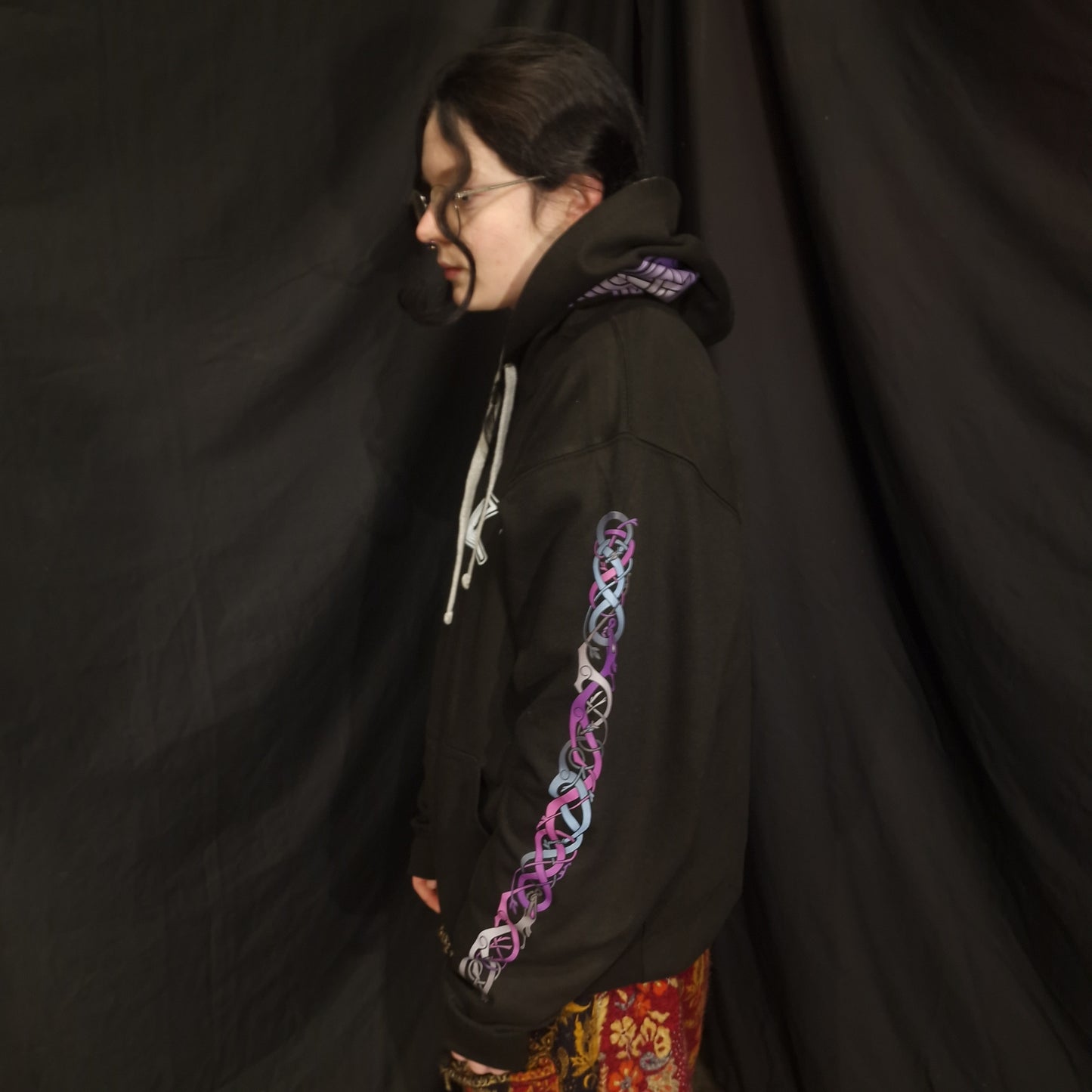 Viking Heart Hoodie - Purple & Grey