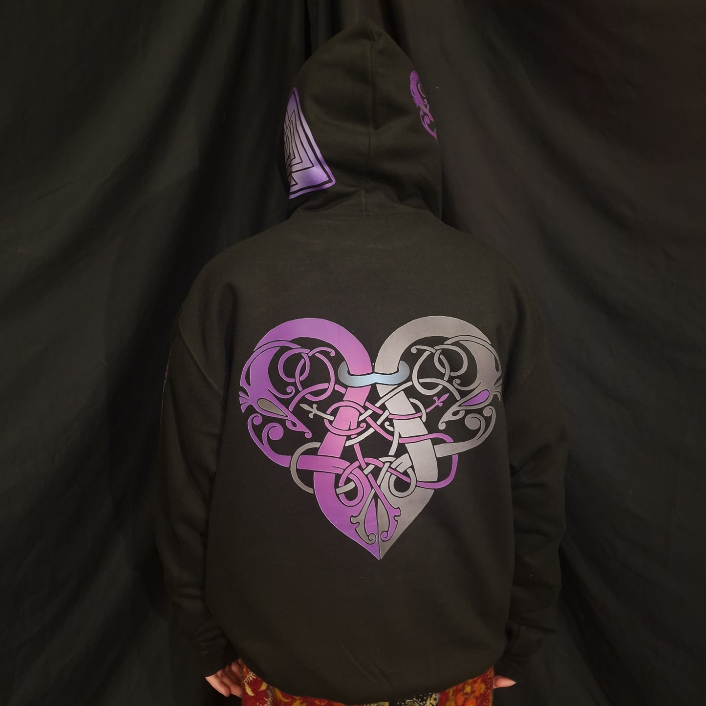 Viking Heart Hoodie - Purple & Grey