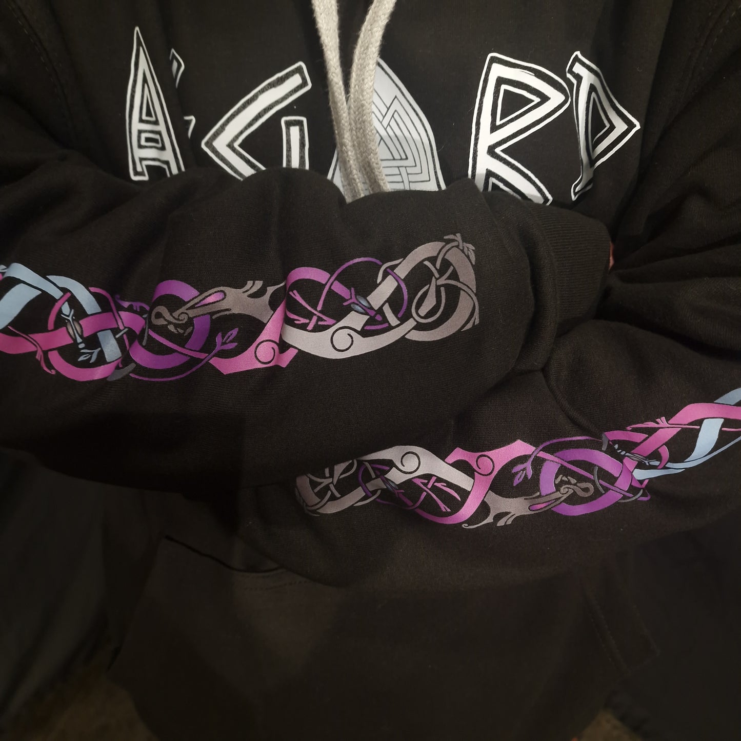 Viking Heart Hoodie - Purple & Grey