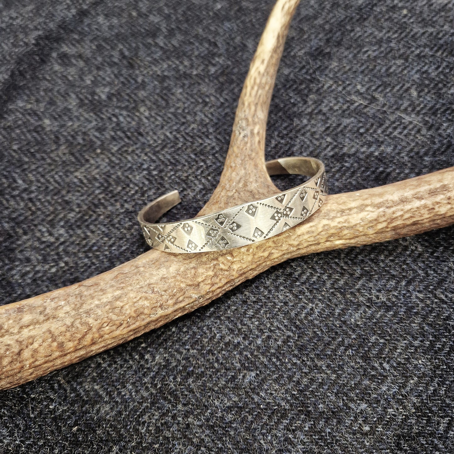 Huxley Hoard Narrow Stamped Cuff Bracelet