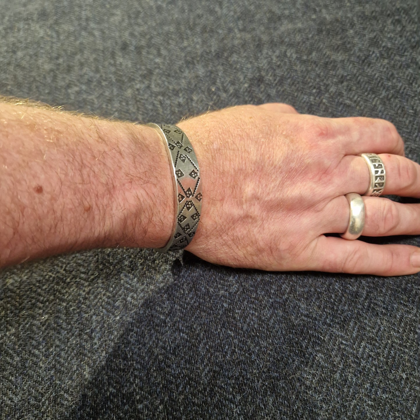 Huxley Hoard Narrow Stamped Cuff Bracelet