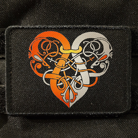 Red & Grey Viking Heart Velcro Patch