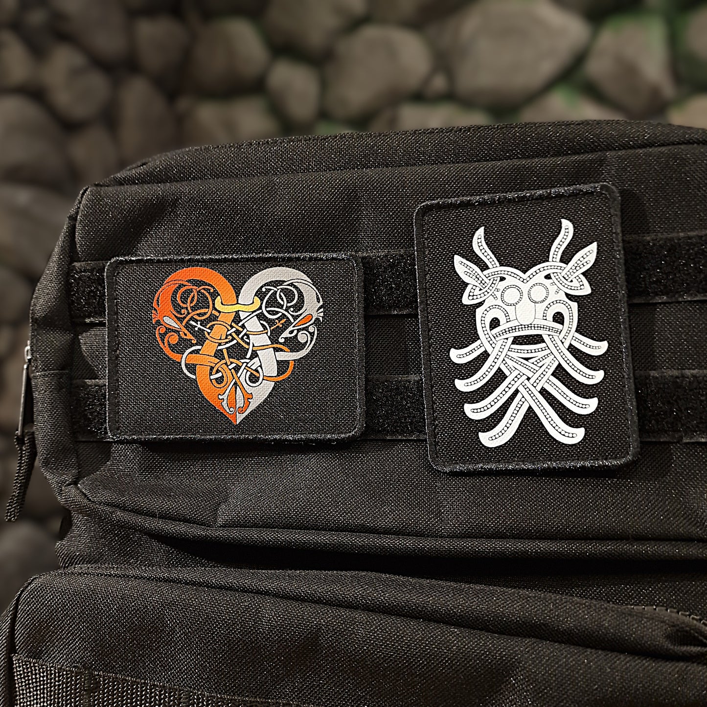 Red & Grey Viking Heart Velcro Patch