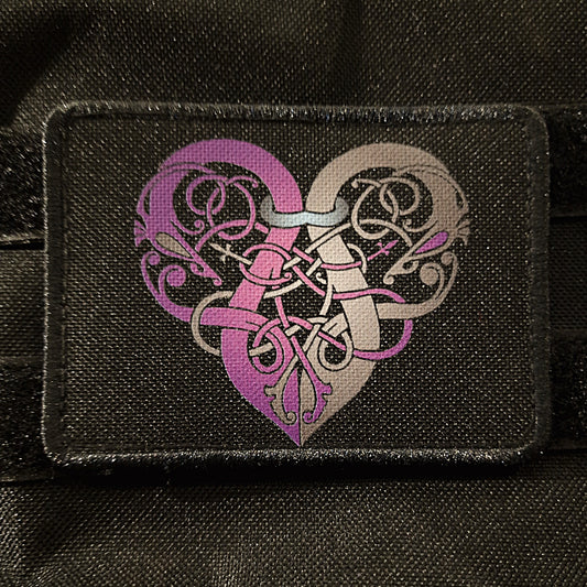 Purple & Grey Viking Heart Velcro Patch