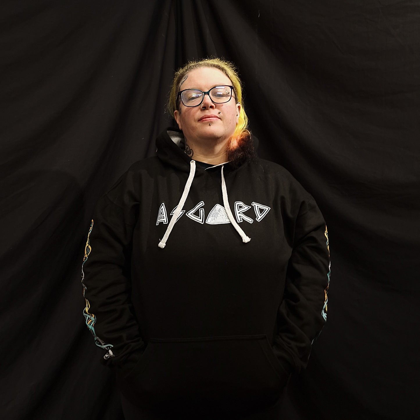 Viking Heart Hoodie - Turquoise & Yellow