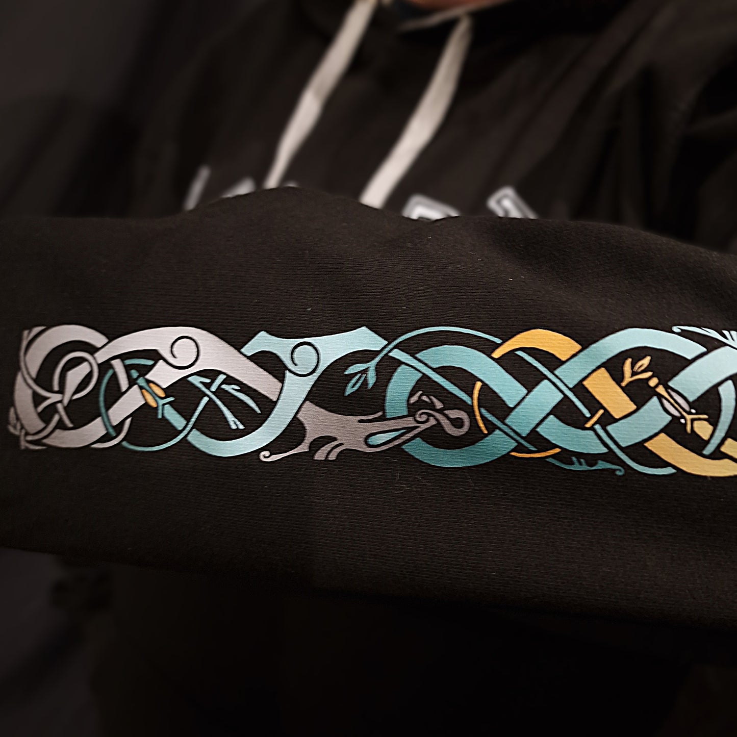 Viking Heart Hoodie - Turquoise & Yellow