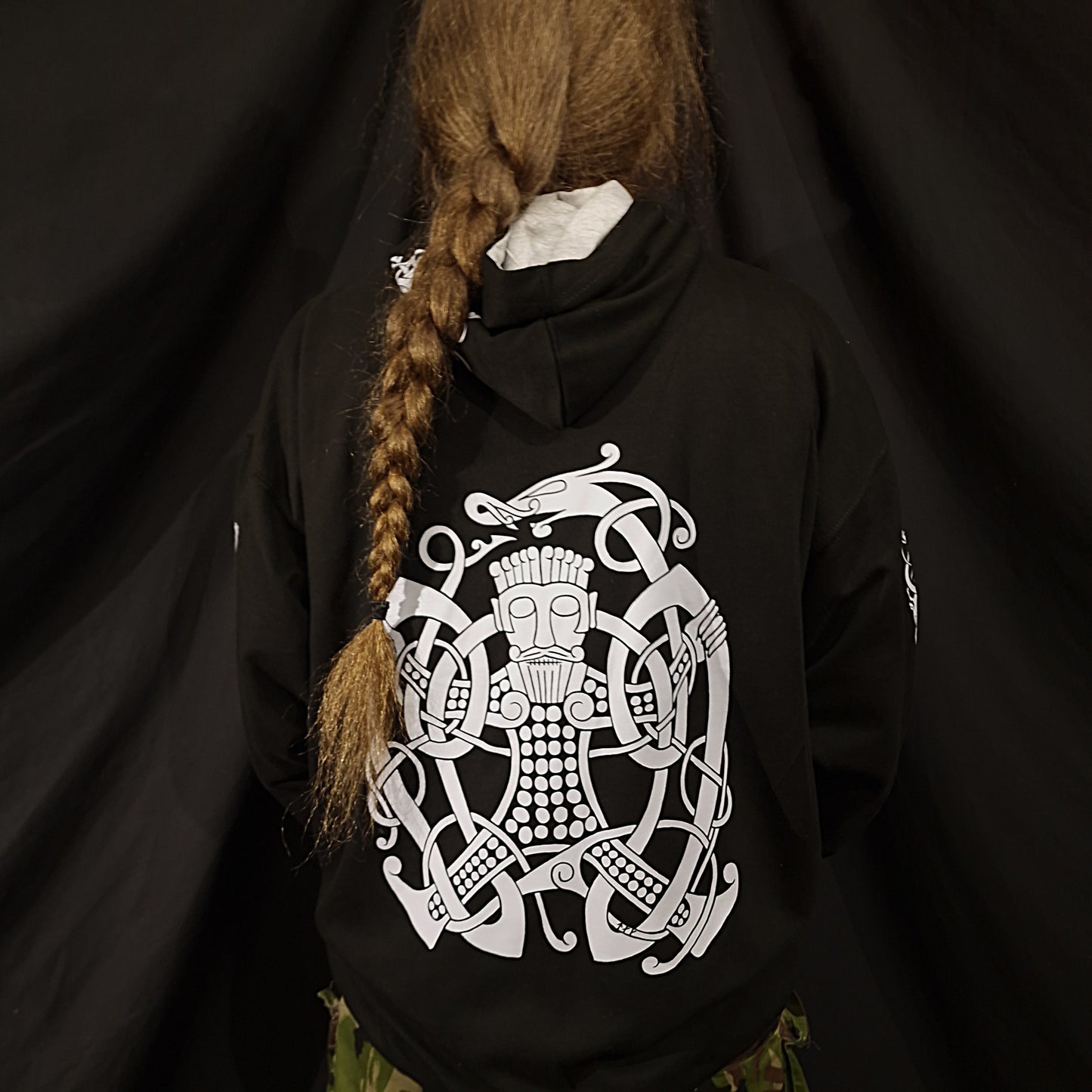 Loki Bound Zip Up Hoodie - Grey print on Black