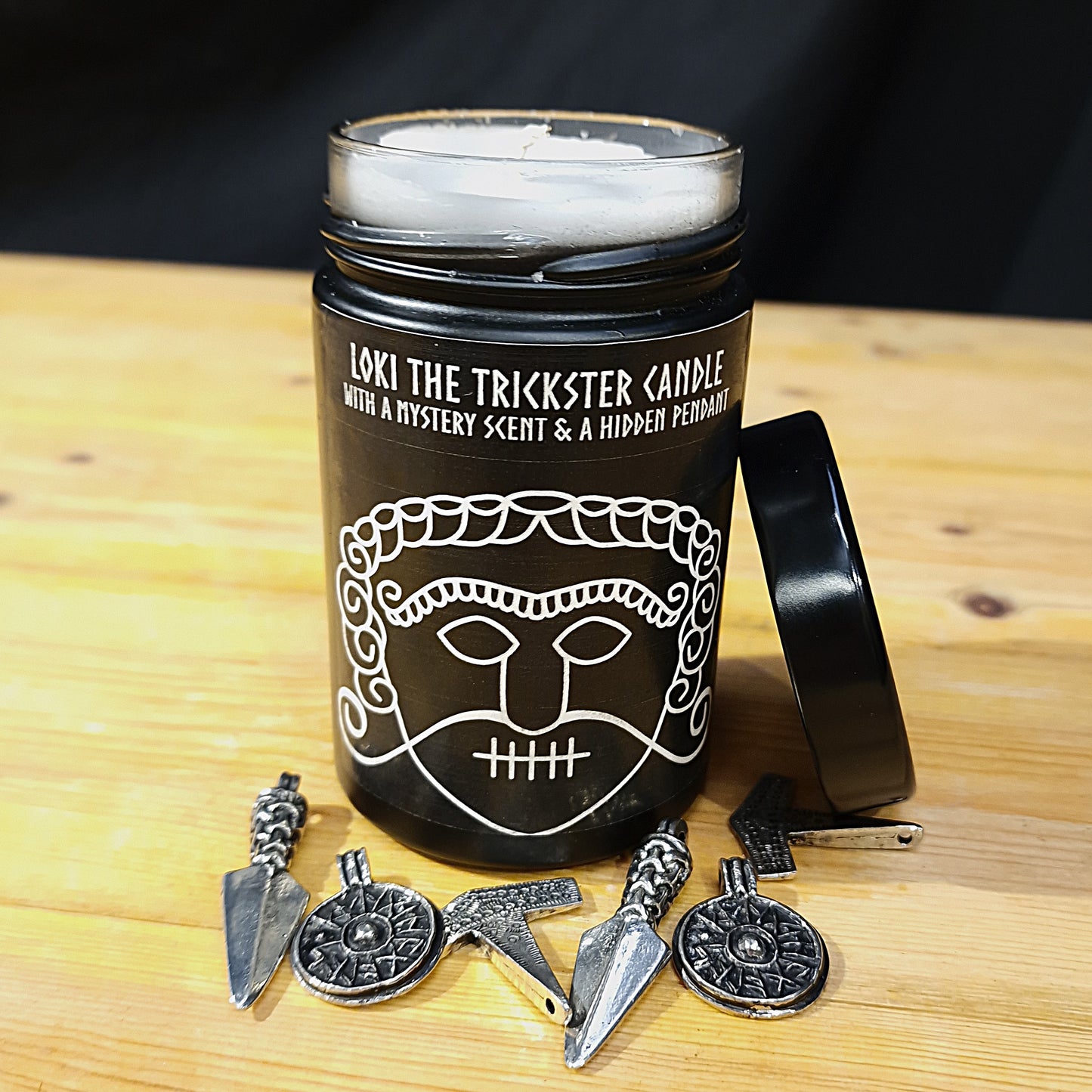 Loki the Trickster Mystery Scent Candle with Hidden Pendant