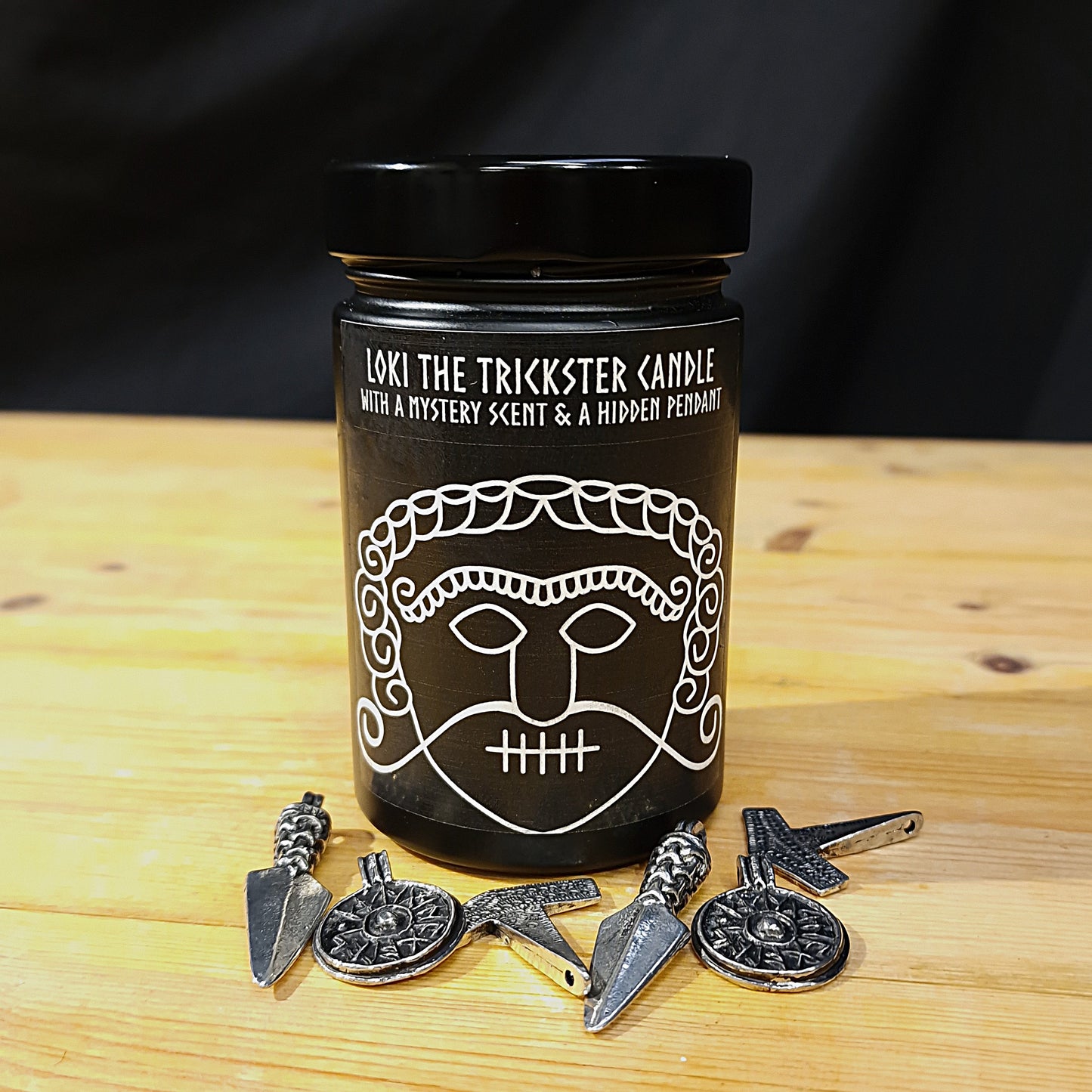 Loki the Trickster Mystery Scent Candle with Hidden Pendant