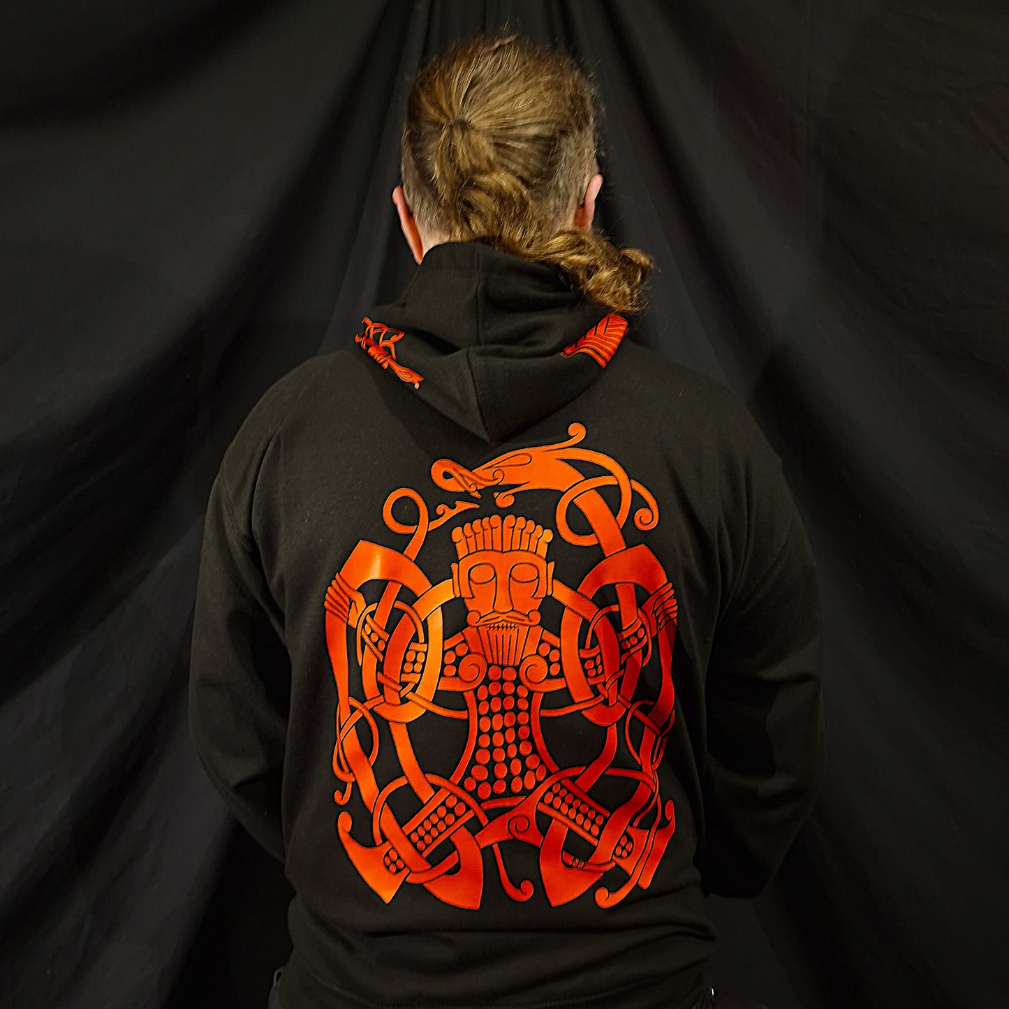 Loki Bound Zip Up Hoodie - Red print on Black