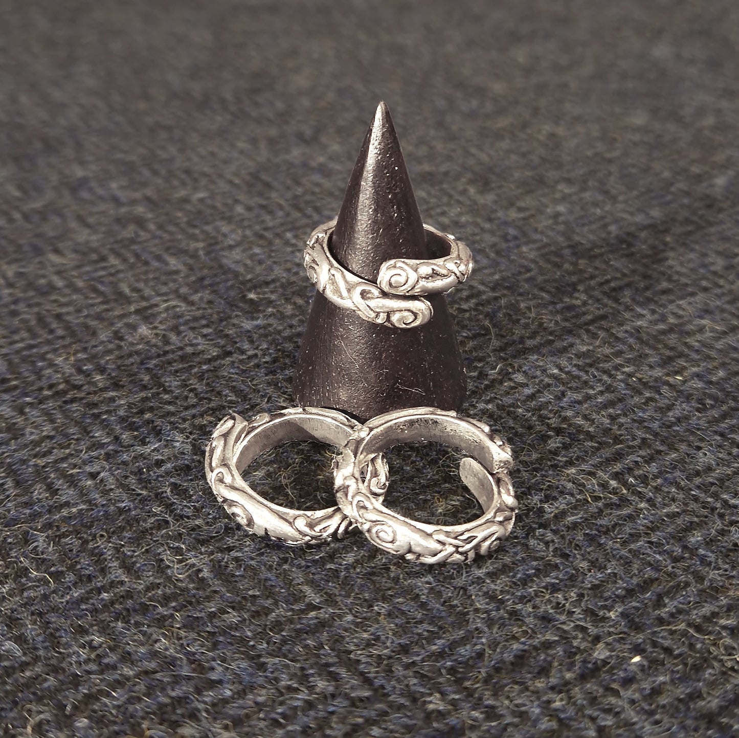 Pewter Adjustable Ringerike Ring