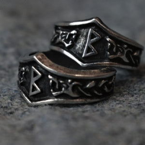 Berkanan Letter B Rune Ring - Adjustable