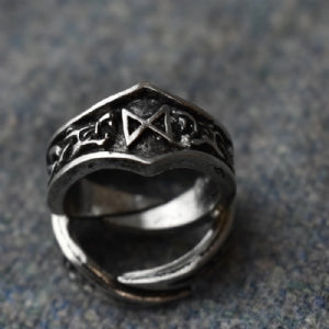 Dagaz Letter D Rune Ring - Adjustable