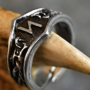 Sowilo Letter S Rune Ring - Adjustable