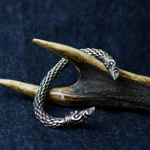 925 Sterling Silver Chunky Odin's Raven Bracelet #2