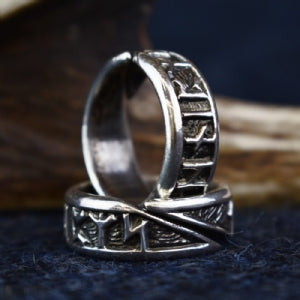 925 Sterling Silver Adjustable Rune Ring