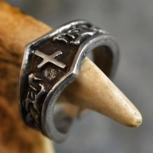 Naudiz Letter N Rune Ring - Adjustable