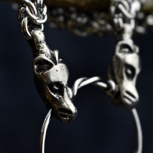 Blue Skane Hammer on Dragon Chain - Long Chain