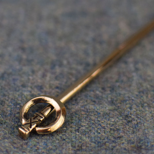 Bronze Baluster Ring Pin - Cross Design