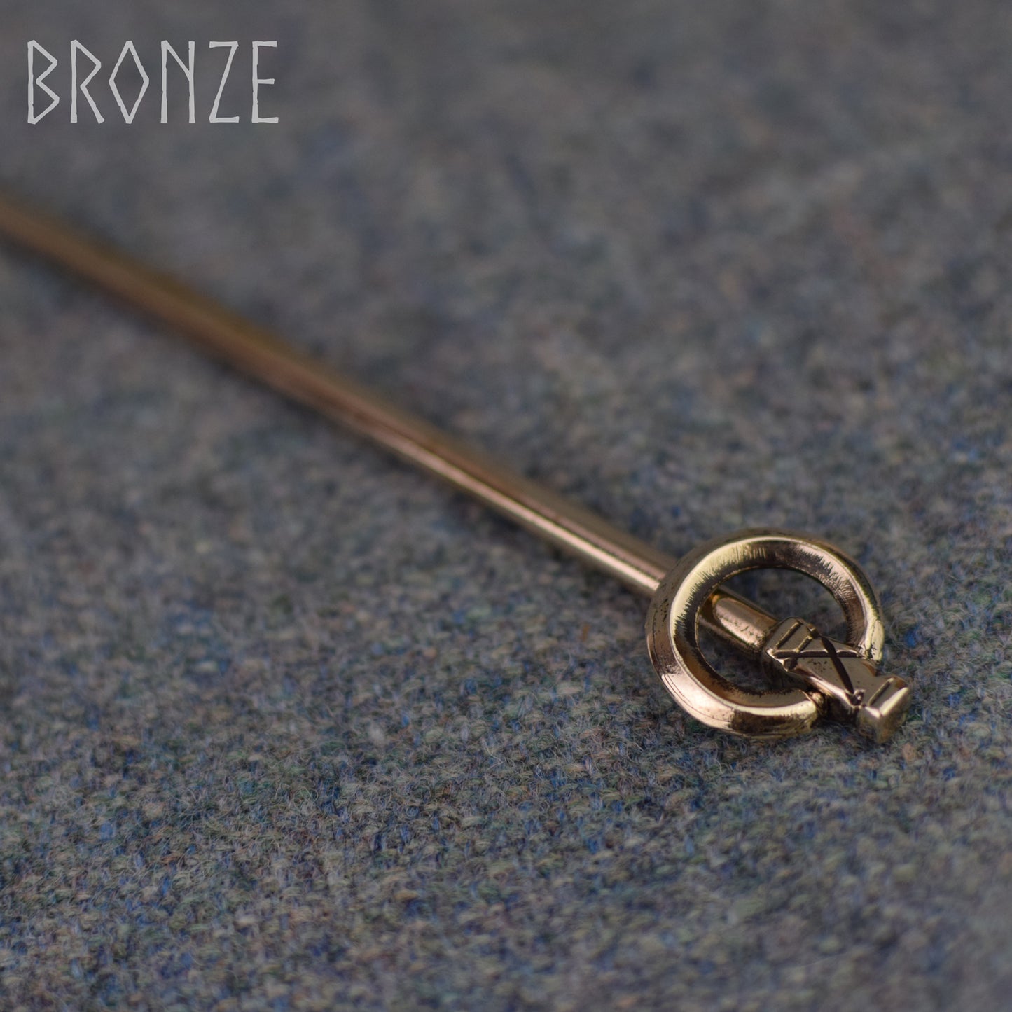 Bronze Baluster Ring Pin - Cross Design