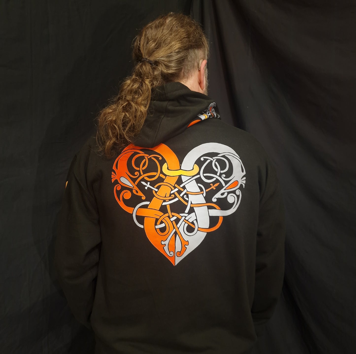 New & Improved Viking Heart Hoodie - Red & Grey