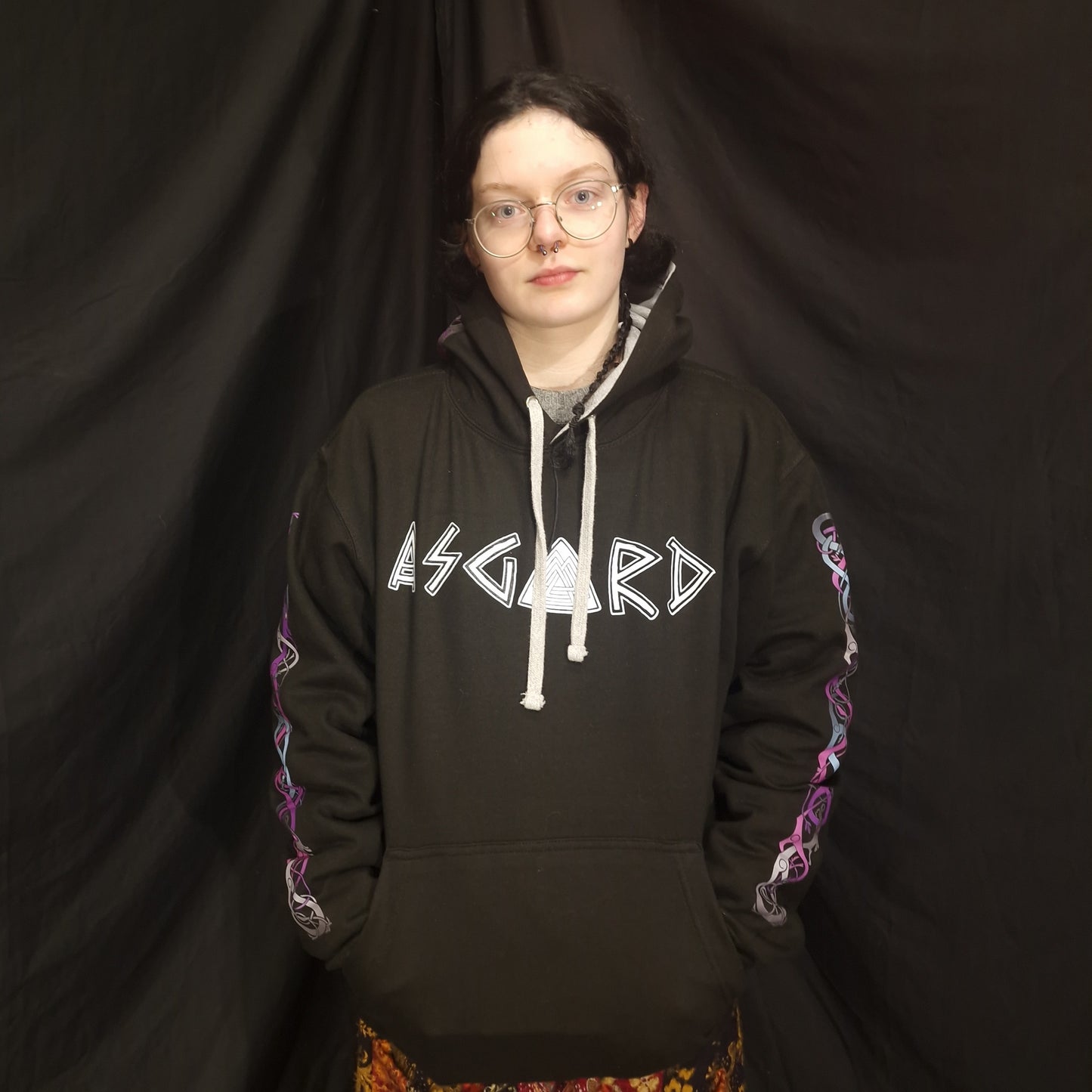 New and Improved Viking Heart Hoodie - Purple & Grey