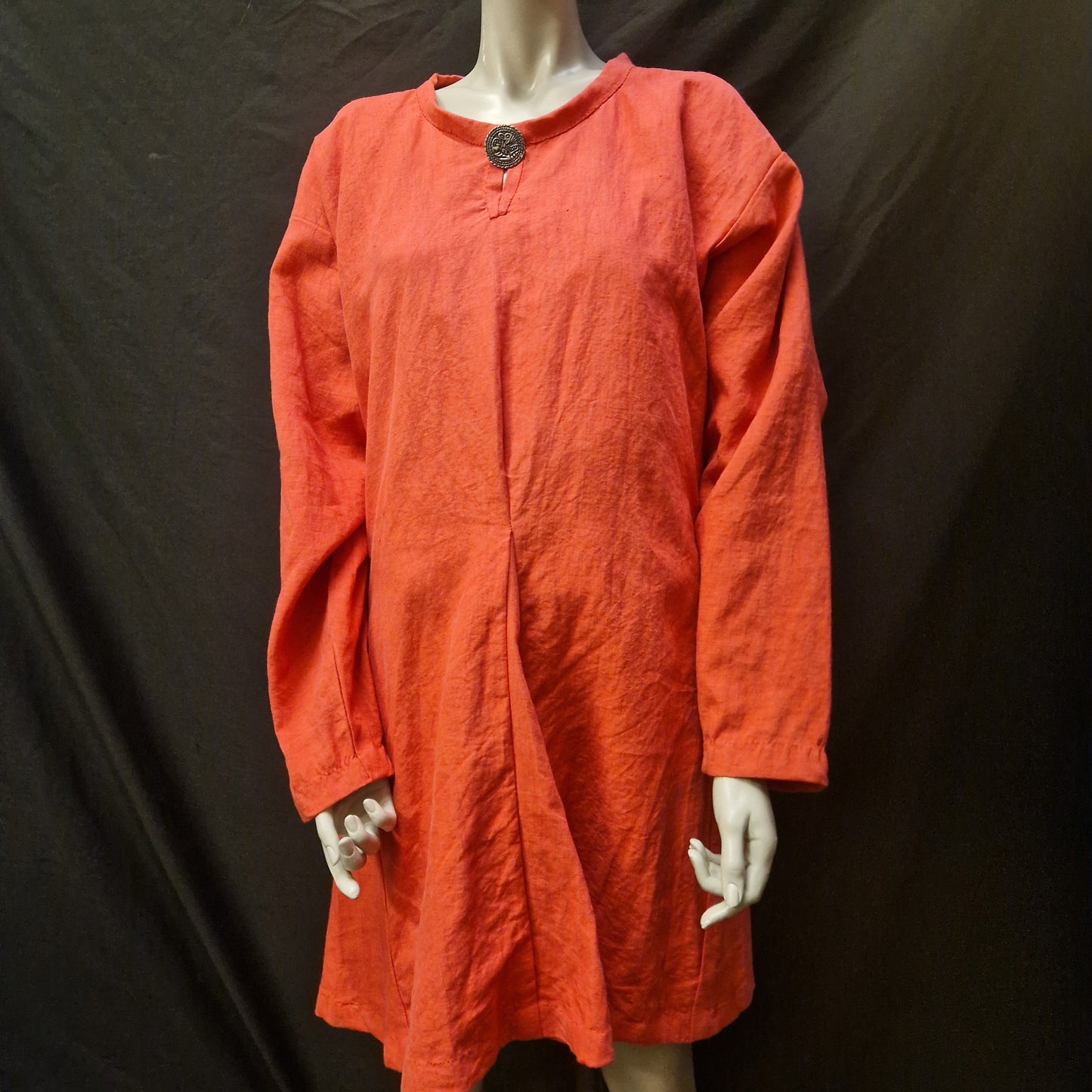 Red Linen Tunic S - To Fit Chest 46"