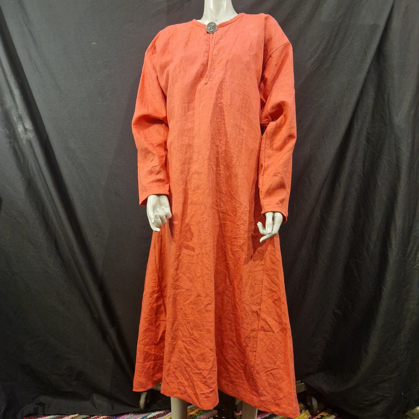 Red Linen Sark -  To Fit 48" Chest