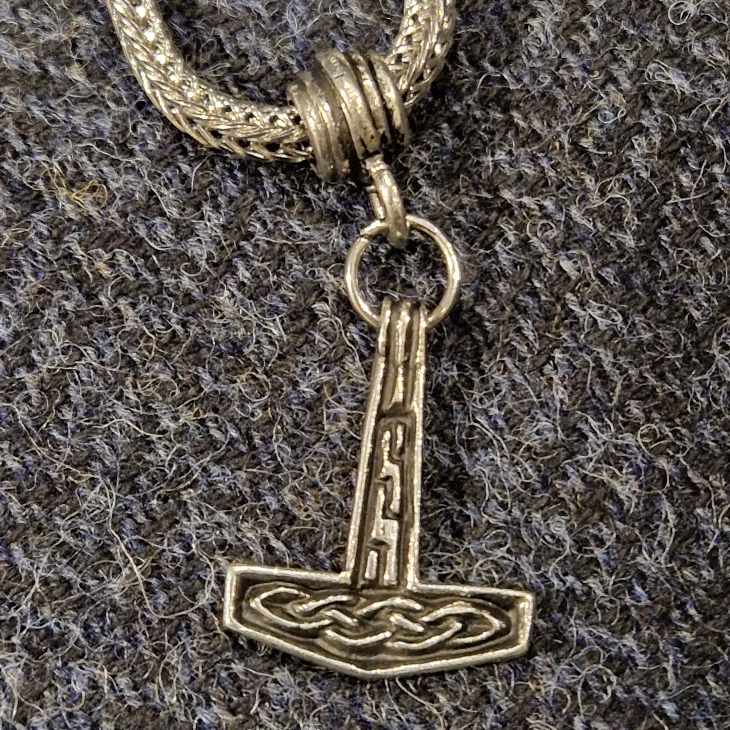 Small Thor's Hammer on Etruscan Chain