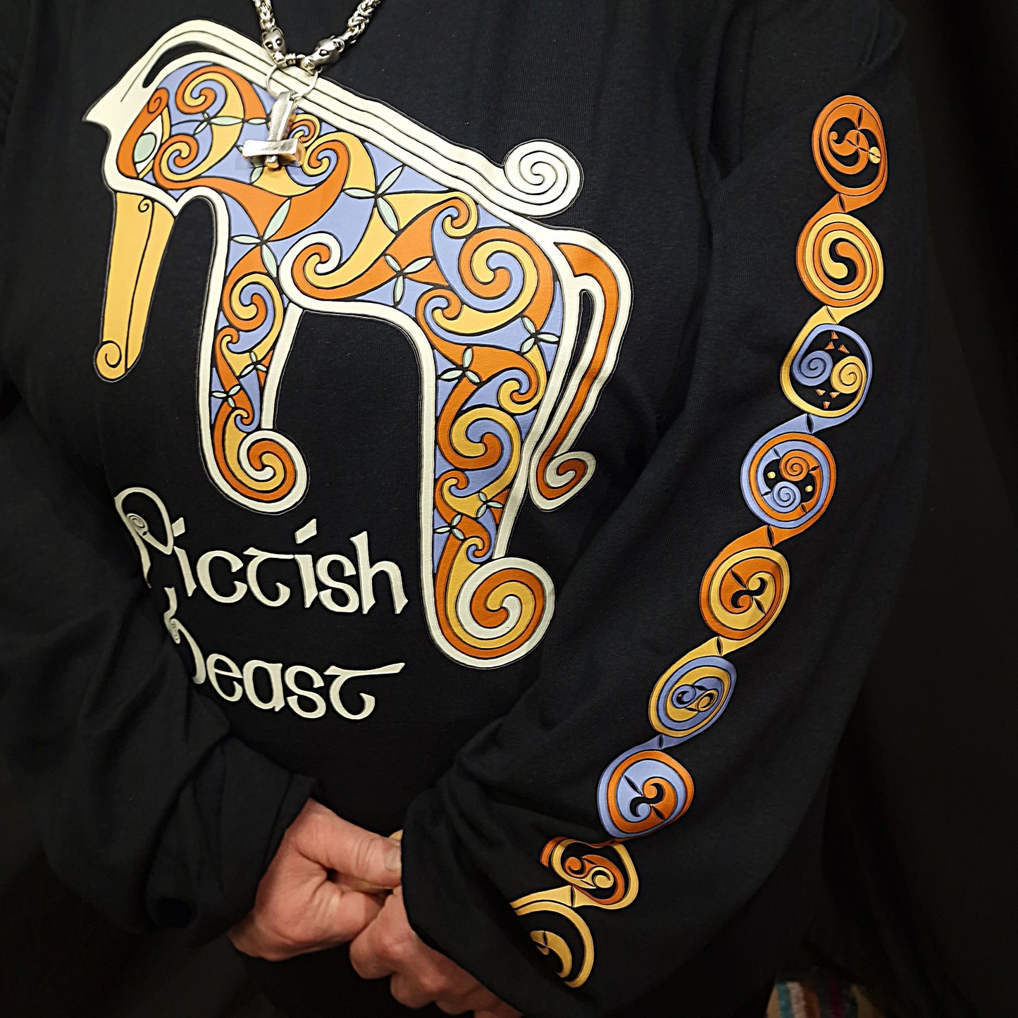 Pictish Beast Black Long Sleeve T-shirt