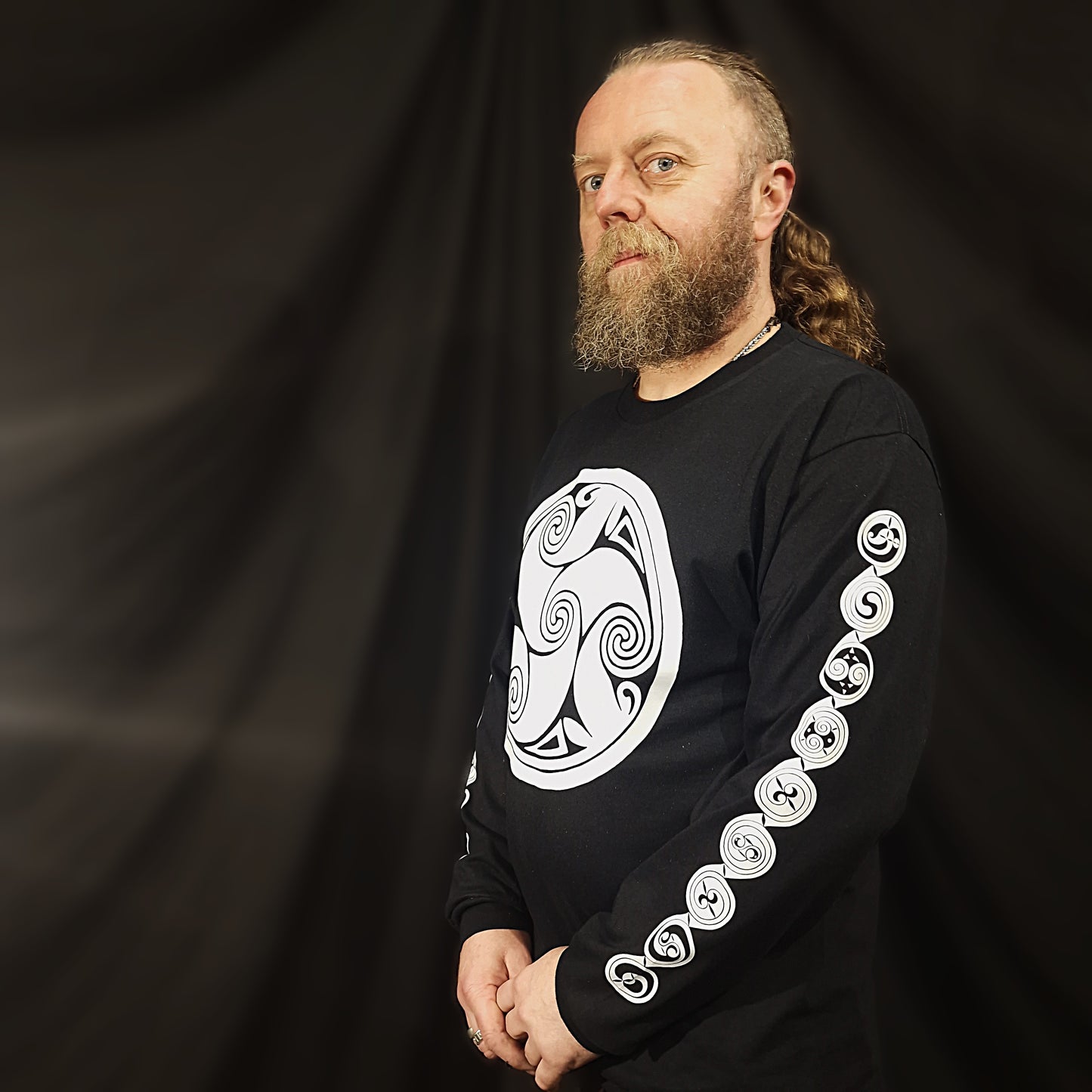 Brough Of Birsay Spiral Black Long Sleeve T-shirt