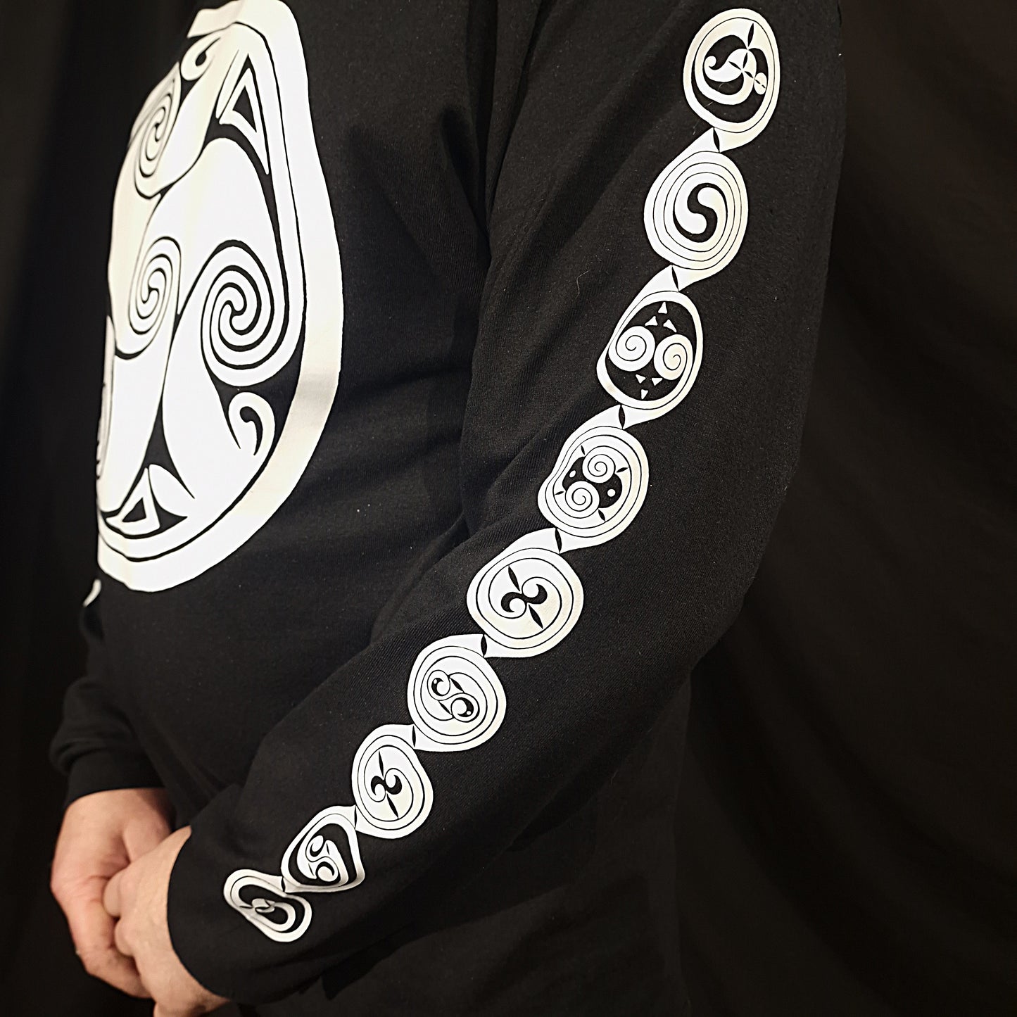 Brough Of Birsay Spiral Black Long Sleeve T-shirt