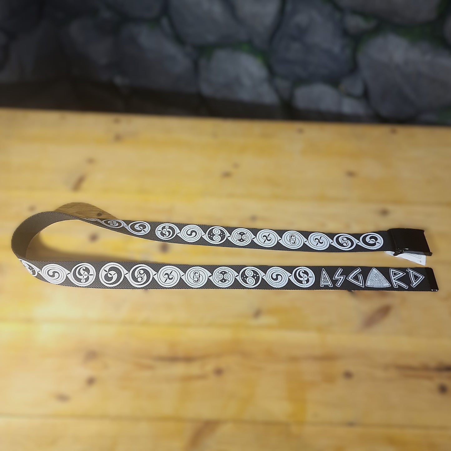 Pictish Spiral Printed Belt - Black & White