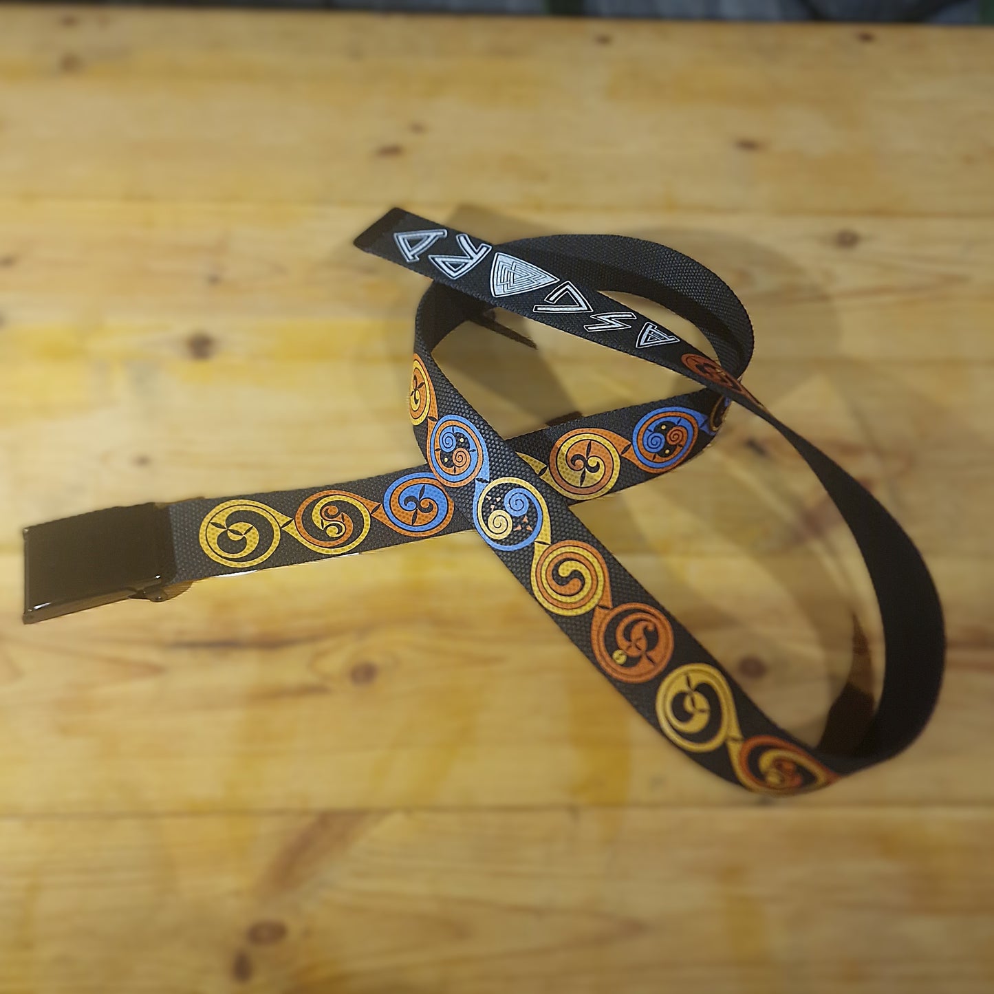 Pictish Spiral Printed Belt - Colour