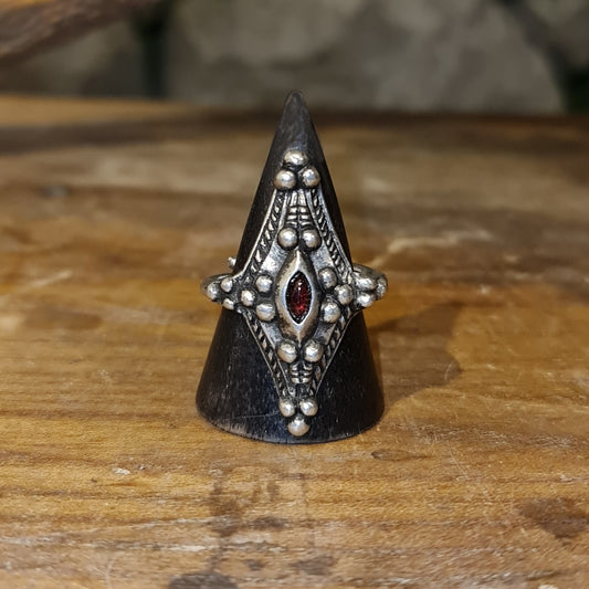 Adjustable Garnet Set Pictish Ring