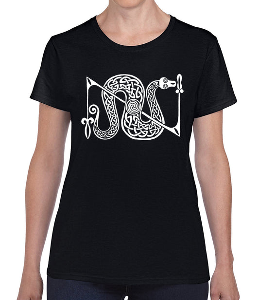 Pictish Snake And Z Rod Ladies Fitted T-shirt