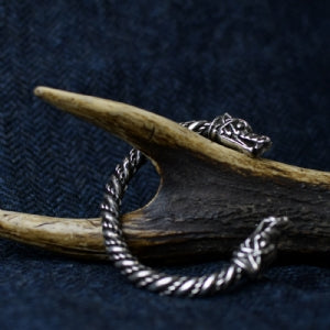 925 Sterling Silver Large Wolf Bracelet