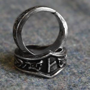 Kaun Letter K or Q Rune Ring - Adjustable