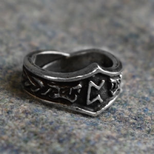 Peorth Letter P Rune Ring - Adjustable