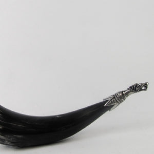 Dragon Head Tipped Drinking Horn
