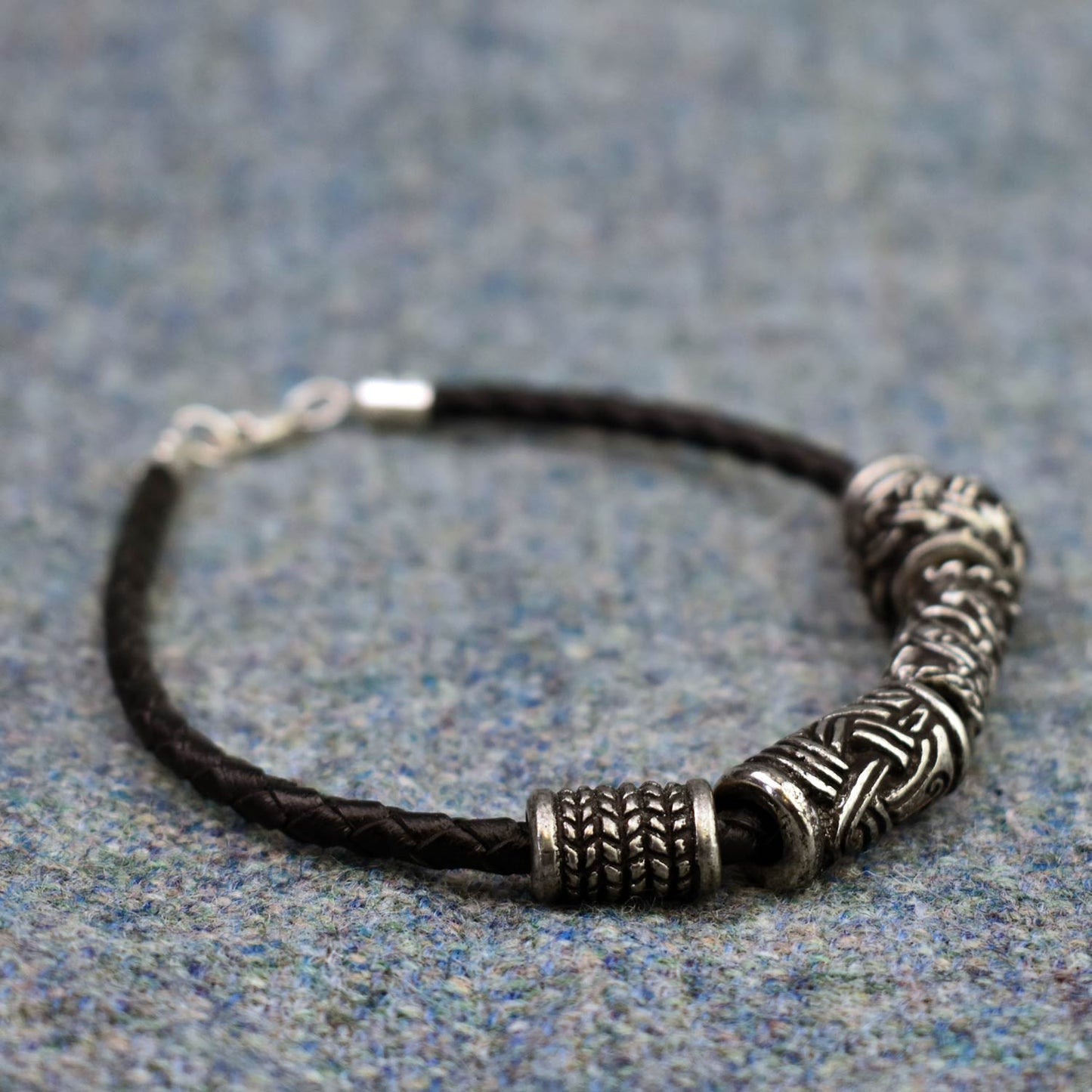 Leather Bracelet with Silver Fittings