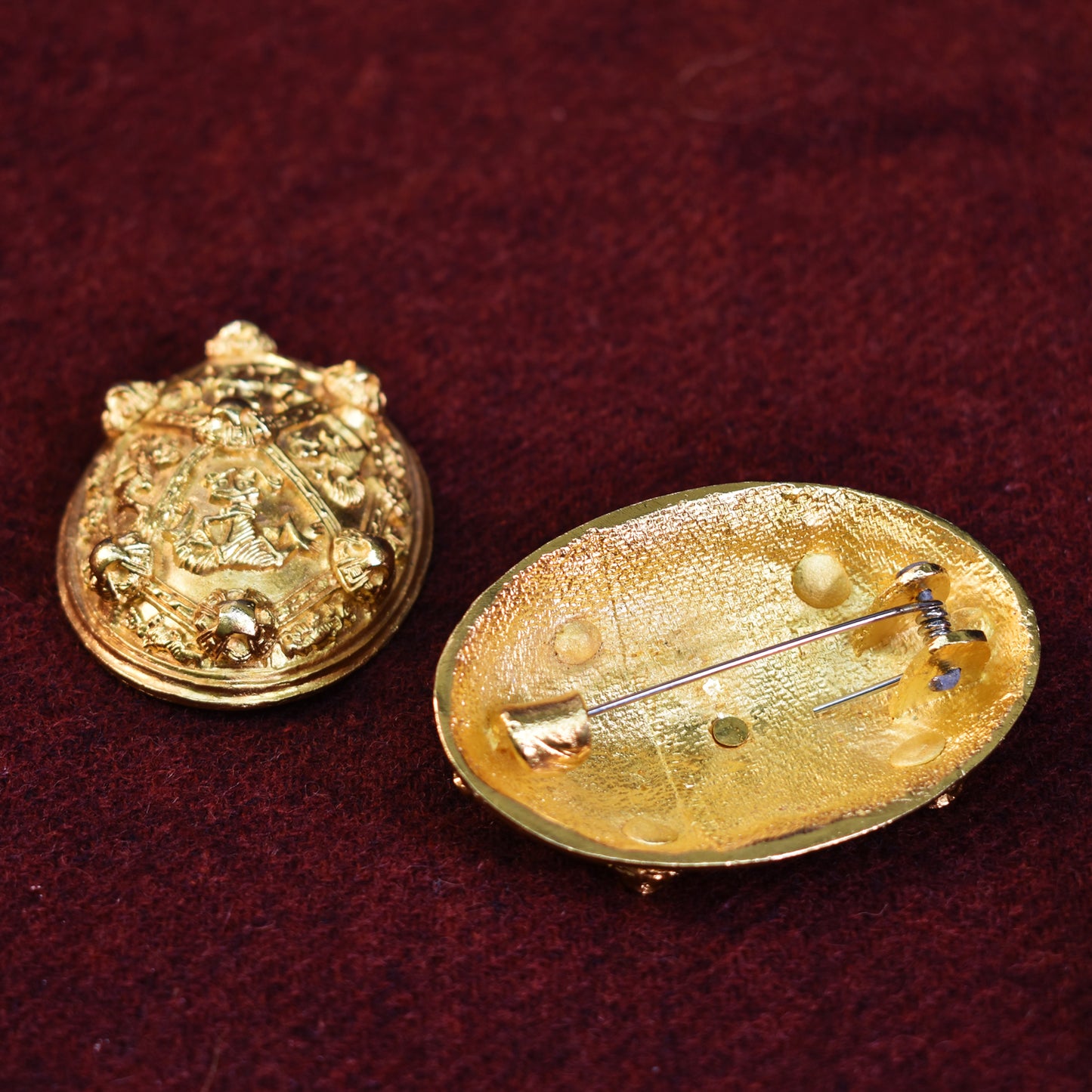 Pair of Tortoise Brooches - Gold Plated