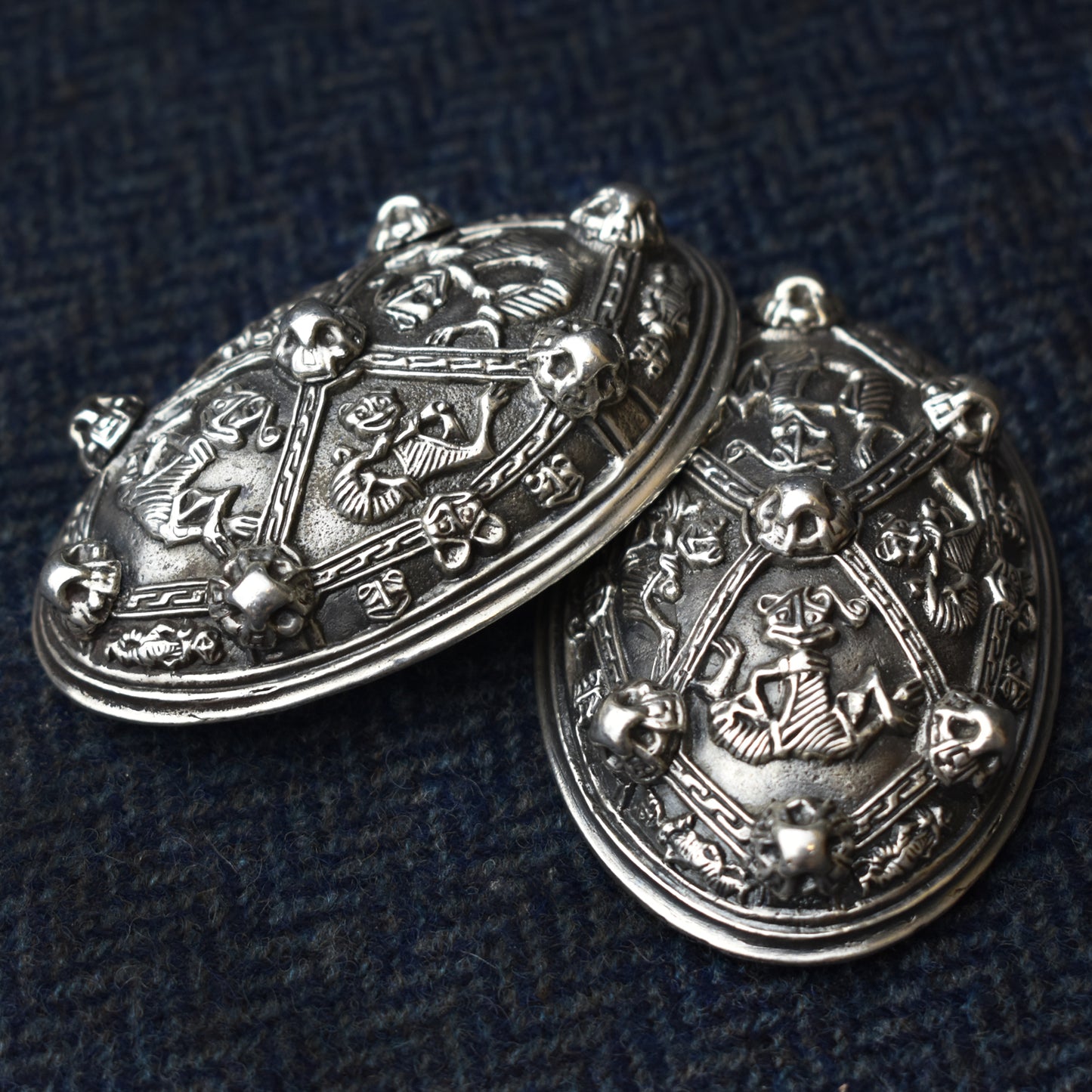 Pair of Tortoise Brooches - Silver