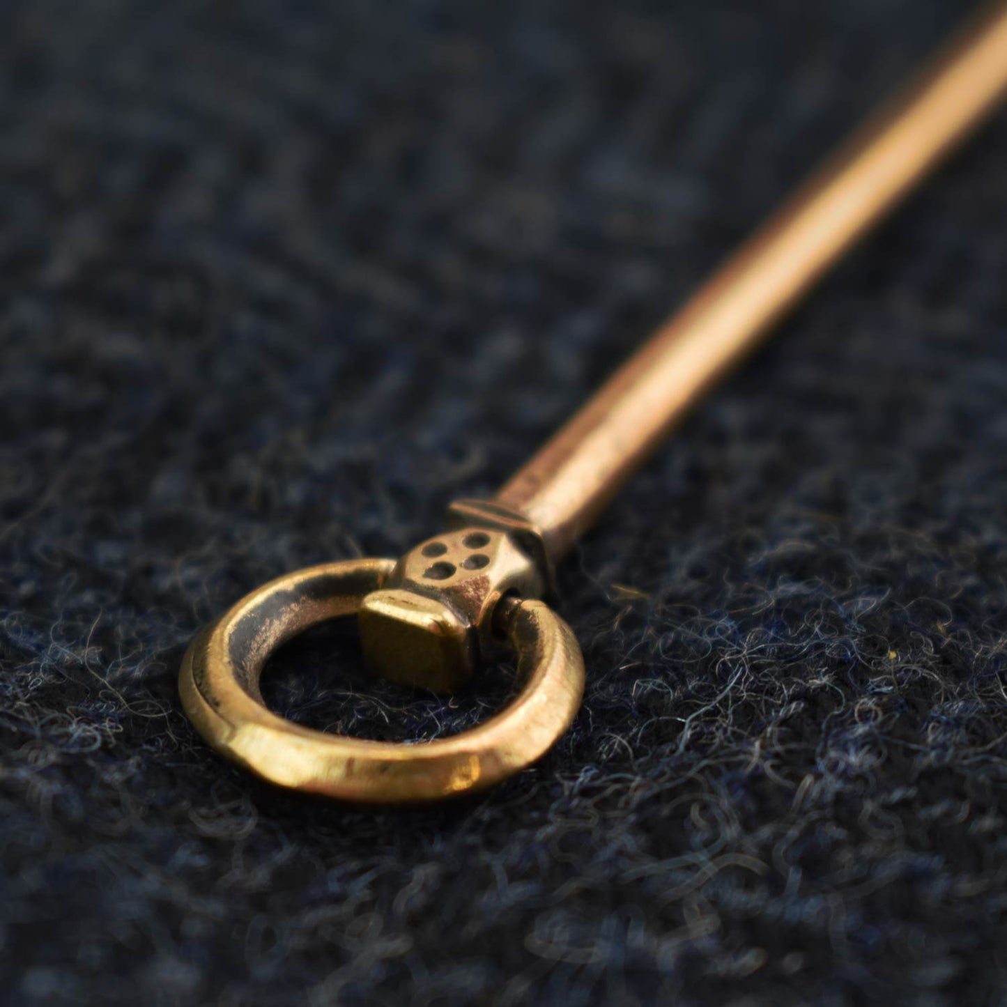 Bronze Ring Pin - Dot Pattern