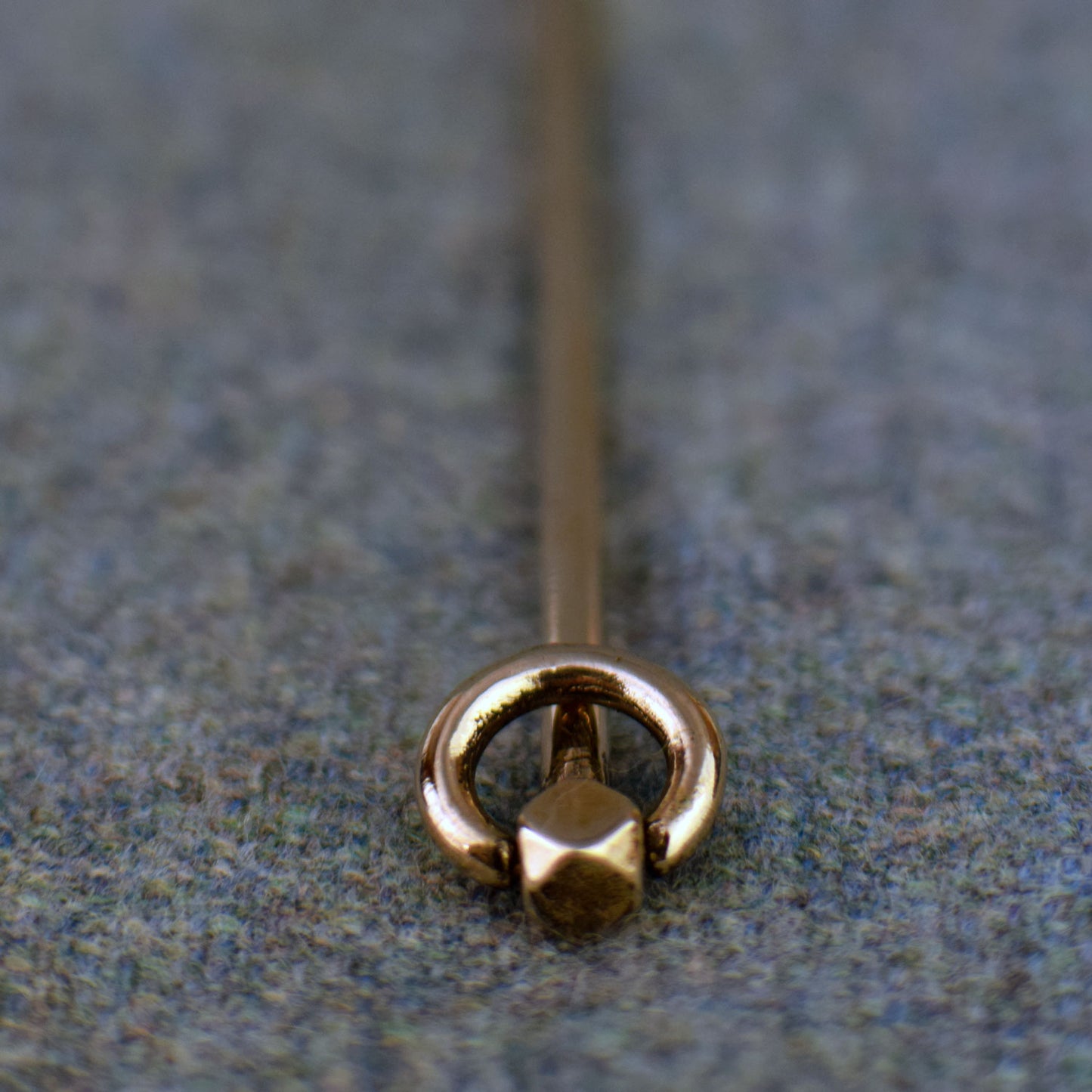 Bronze Polyhedral Headed Ring Pin